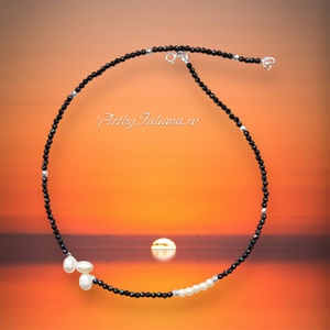 Colier handmade cu pietre semipretioase si argint Apus la mare - Artynos.ro