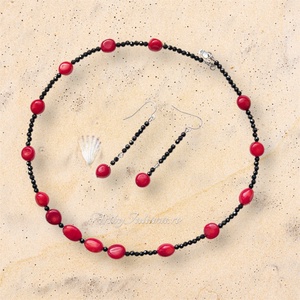 Colier handmade cu pietre semipretioase Negru si rosu, Bijuterii, Seturi de bijuterii, Confectionarea bijuteriilor, ARTYNOS
