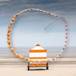 Colier handmade cu pietre semipretioase Veselie portocalie, Bijuterii, Coliere, Coliere cu margele, Confectionarea bijuteriilor, ARTYNOS