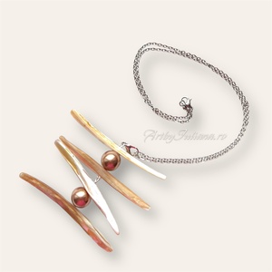 Colier handmade cu pietre semipretioase Trandafirul deșertului - bijuterii - coliere - coliere cu pandantive - Artynos.ro