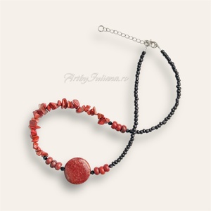 Colier handmade cu pietre semipretioase Doamnă chic - bijuterii - coliere - coliere cu mărgele - Artynos.ro