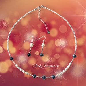 Set handmade cu argint 925 si perle Atingere usoara, Bijuterii, Seturi de bijuterii, Confectionarea bijuteriilor, ARTYNOS