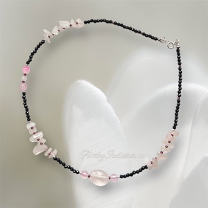 Colier handmade cu pietre semipretioase si argint Roz dulce - Artynos.ro