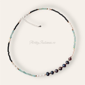 Colier handmade argint și pietre semiprețioase Doamna iarnă - bijuterii - coliere - coliere din mărgele - Artynos.ro Colier handmade argint și pietre semiprețioase Doamna iarnă - bijuterii - coliere - coliere din mărgele - Artynos.ro