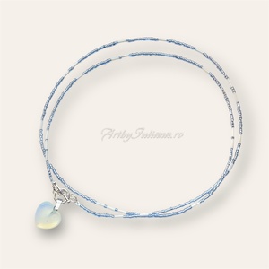 Colier handmade Inimă înghețată - bijuterii - coliere - coliere din pietre semiprețioase - Artynos.ro