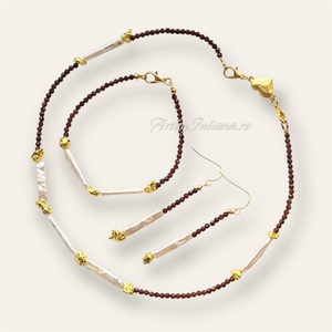 Set (colier, cercei, brățară) pietre semiprețioase Sărbatoare de iarnă - bijuterii - seturi de bijuterii - Artynos.ro