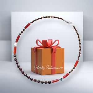 Colier handmade argint si pietre semipretioase Ganduri profunde, Bijuterii, Coliere, Coliere din pietre semipretioase, Confectionarea bijuteriilor, ARTYNOS