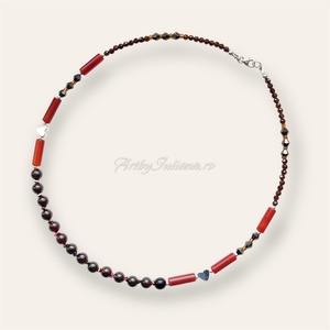 Colier handmade argint și pietre semiprețioase Gânduri profunde - bijuterii - coliere - coliere din pietre semiprețioase - Artynos.ro