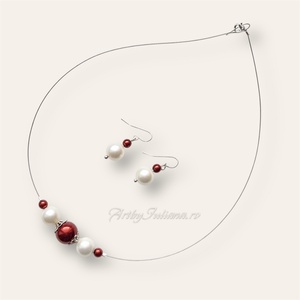 Set argint cu perle Vine Craciunul - bijuterii - seturi de bijuterii - Artynos.ro