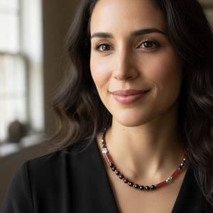 Colier handmade argint si pietre semipretioase Ganduri profunde - Artynos.ro