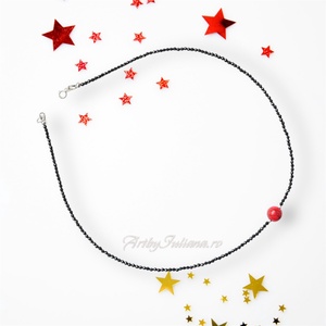 Colier handmade cu argint si pietre semipretioase Sclipire roșie - bijuterii - coliere - coliere din pietre semiprețioase - Artynos.ro