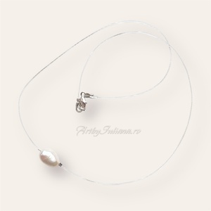 Colier pe fir invizibil Perlă plutitoare - bijuterii - coliere - coliere din perle - Artynos.ro