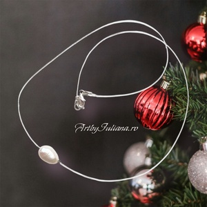 Colier pe fir invizibil Perla plutitoare - Artynos.ro