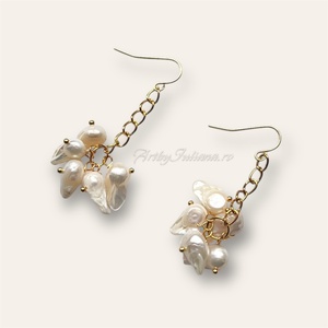 Cercei perle si argint Doamna elegantă - bijuterii - cercei - cercei din perle - Artynos.ro