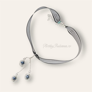 Choker dantelă neagra și pandantiv detasabil - bijuterii - coliere - chockere - Artynos.ro