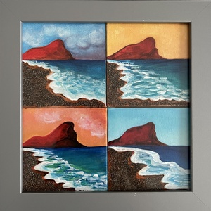 Tablou inramat - serie de 4 x 10 x 10 cm - 4 anotimpuri in La Tejita, Casa & Stil de viata, Decoratiuni de casa, Picturi murale, Tablouri/picturi pe panza, Pictura, ARTYNOS