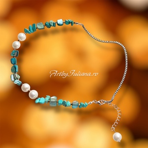 Colier handmade pietre semipretioase  Dor de mare, Bijuterii, Coliere, Coliere din pietre semipretioase, Confectionarea bijuteriilor, ARTYNOS