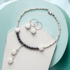 Set (colier, cercei) perle de cultură Lavă pe țărm - bijuterii - seturi de bijuterii - Artynos.ro