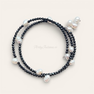 Brățară handmade cu pietre semipretioase Negru și alb - bijuterii - brățări - brățări din pietre semiprețioase - Artynos.ro