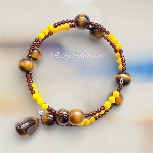 Bratara dubla pietre semipretioase Tigrul lenes - Artynos.ro