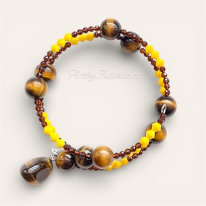 Brățară dublă pietre semiprețioase Tigrul leneș - bijuterii - brățări - brățări din pietre semiprețioase - Artynos.ro