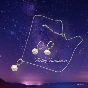 Set handmade cu argint 925 si perle baroc Noaptea nuntii, Accesorii nunta, Bijuterii mireasa, Set bijuterii de mireasa, Confectionarea bijuteriilor, ARTYNOS