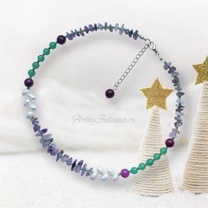 Colier handmade cu pietre semipretioase Zori de primăvară - bijuterii - coliere - coliere din pietre semiprețioase - Artynos.ro