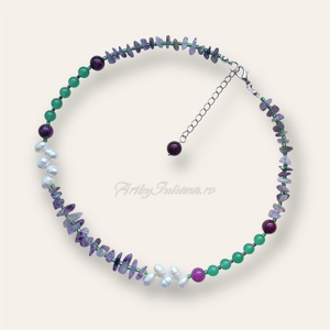 Colier handmade cu pietre semipretioase Zori de primăvară - bijuterii - coliere - coliere din pietre semiprețioase - Artynos.ro