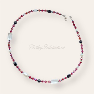 Colier argint 925 �Red mix - bijuterii - coliere - coliere din pietre semiprețioase - Artynos.ro