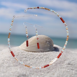 Set handmade argint si pietre semiprețioase �Maspalomas - bijuterii - seturi de bijuterii - Artynos.ro