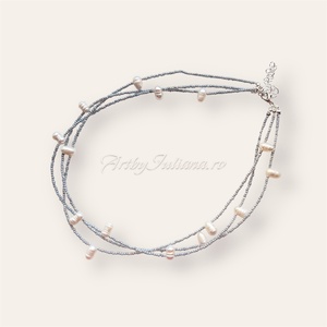 Colier multișir perle �Perle și nisip - bijuterii - coliere - coliere din perle - Artynos.ro