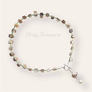 Colier handmade cu sidef �Trezirea naturii - bijuterii - coliere - coliere din pietre semiprețioase - Artynos.ro
