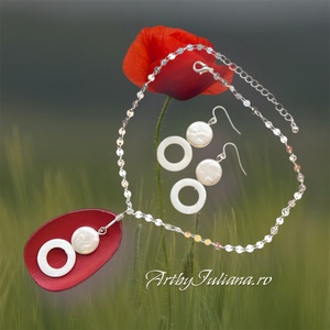 Set handmade pietre semiprețioase �Petală de floare - bijuterii - seturi de bijuterii - Artynos.ro