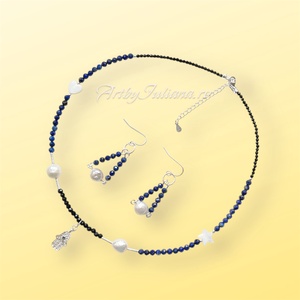 Set (colier, cercei) pietre semiprețioase și argint Albastru imperial - bijuterii - seturi de bijuterii - Artynos.ro