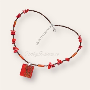 Colier handmade cu pietre semipretioase Cactus din Lanzarote - bijuterii - coliere - coliere din pietre semiprețioase - Artynos.ro