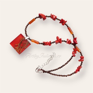 Colier handmade cu pietre semipretioase Cactus din Lanzarote - bijuterii - coliere - coliere din pietre semiprețioase - Artynos.ro