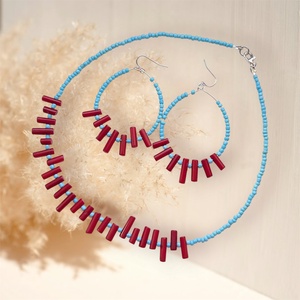 Set handmade cu pietre semipretioase Betisoare de coral - Artynos.ro