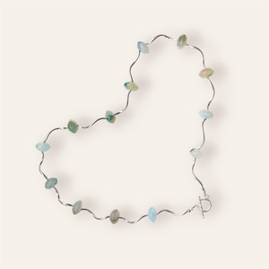 Colier handmade cu agate Valurile Dunării - bijuterii - coliere - coliere din pietre semiprețioase - Artynos.ro