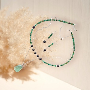 Set handmade argint si pietre semipretioase �Lacul verde - Artynos.ro