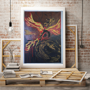 Tablou abstract-Phoenix bird - casă & stil de viață - decorațiuni de casă - decorațiuni de pereți - tablou cu licheni - Artynos.ro