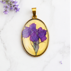 Pandantiv cu floare violet - bijuterii - coliere - coliere cu pandative - Artynos.ro
