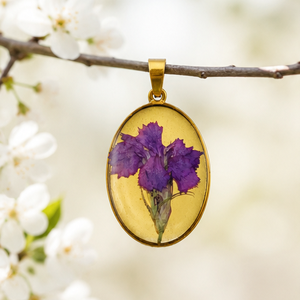 Pandantiv cu floare violet - bijuterii - coliere - coliere cu pandative - Artynos.ro