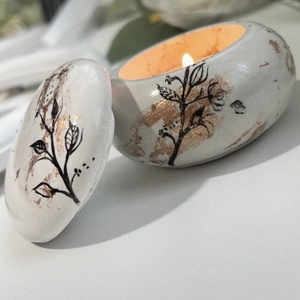 Suport handmade pentru lumânare parfumată , pictat manual  - casă & stil de viață - lumânări, parfumuri, arome - suport lumânări - Artynos.ro