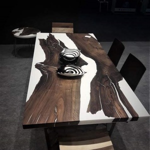 Masă din lemn de nuc cu rășină epoxy  - casă & stil de viață - mobilier artizanal - mese - Artynos.ro