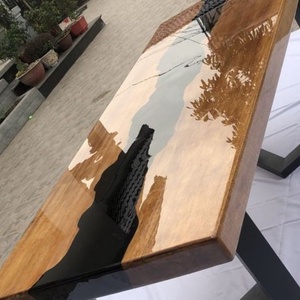 Masă din lemn masiv cu rășină epoxy  - casă & stil de viață - mobilier artizanal - mese - Artynos.ro