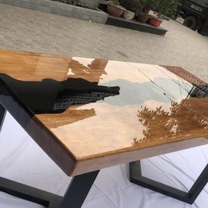 Masă din lemn masiv cu rășină epoxy  - casă & stil de viață - mobilier artizanal - mese - Artynos.ro