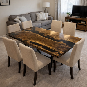 Masă din lemn masiv cu rășină epoxy � River Table - Handmade  - casă & stil de viață - mobilier artizanal - alt mobilier - Artynos.ro