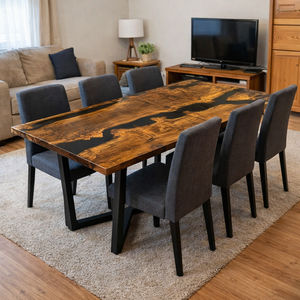 Masă din lemn masiv cu rășină epoxy � River Table - Handmade  - casă & stil de viață - mobilier artizanal - alt mobilier - Artynos.ro