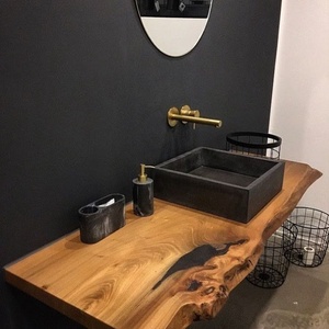 Blat baie din lemn masiv tip live edge � blat pentru lavoar, blat rustic modern pentru baie, Casa & Stil de viata, Mobilier artizanal, Alt mobilier, Prelucrarea lemnului, ARTYNOS
