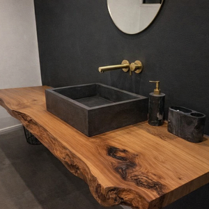 Blat baie din lemn masiv tip live edge � blat pentru lavoar, blat rustic modern pentru baie - casă & stil de viață - mobilier artizanal - alt mobilier - Artynos.ro